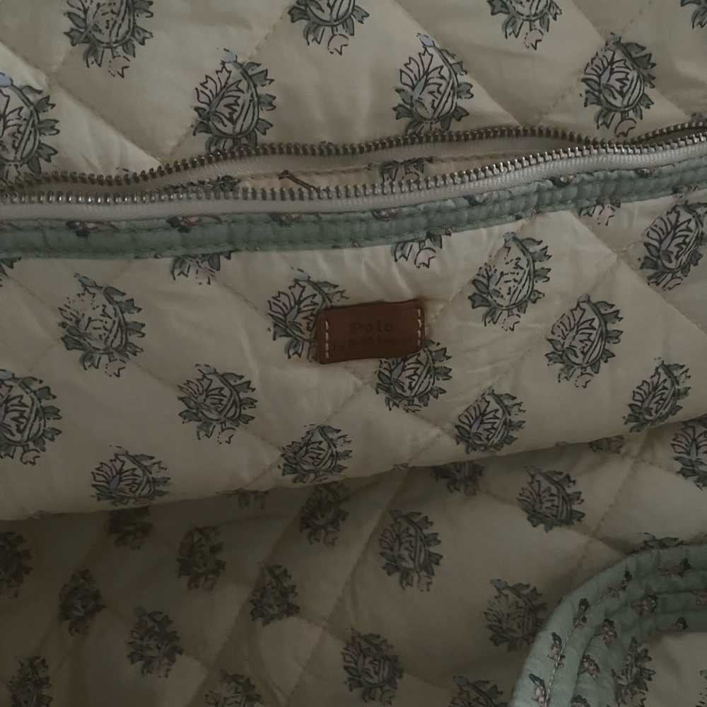 Polo by Ralph Lauren Cream Tote with Sage Green Print - Picture 5 of 5